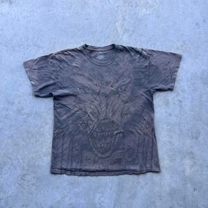 vintage AOP Wolf Graphic Shirt Size Large